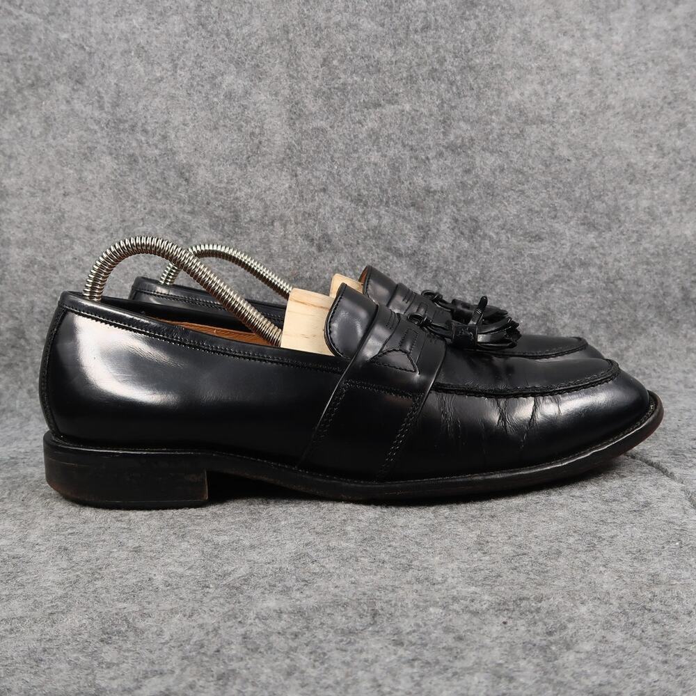 Bostonian Shoes Men 8.5 Loafer Tassel Slip On Leather Black Classic Formal Dress